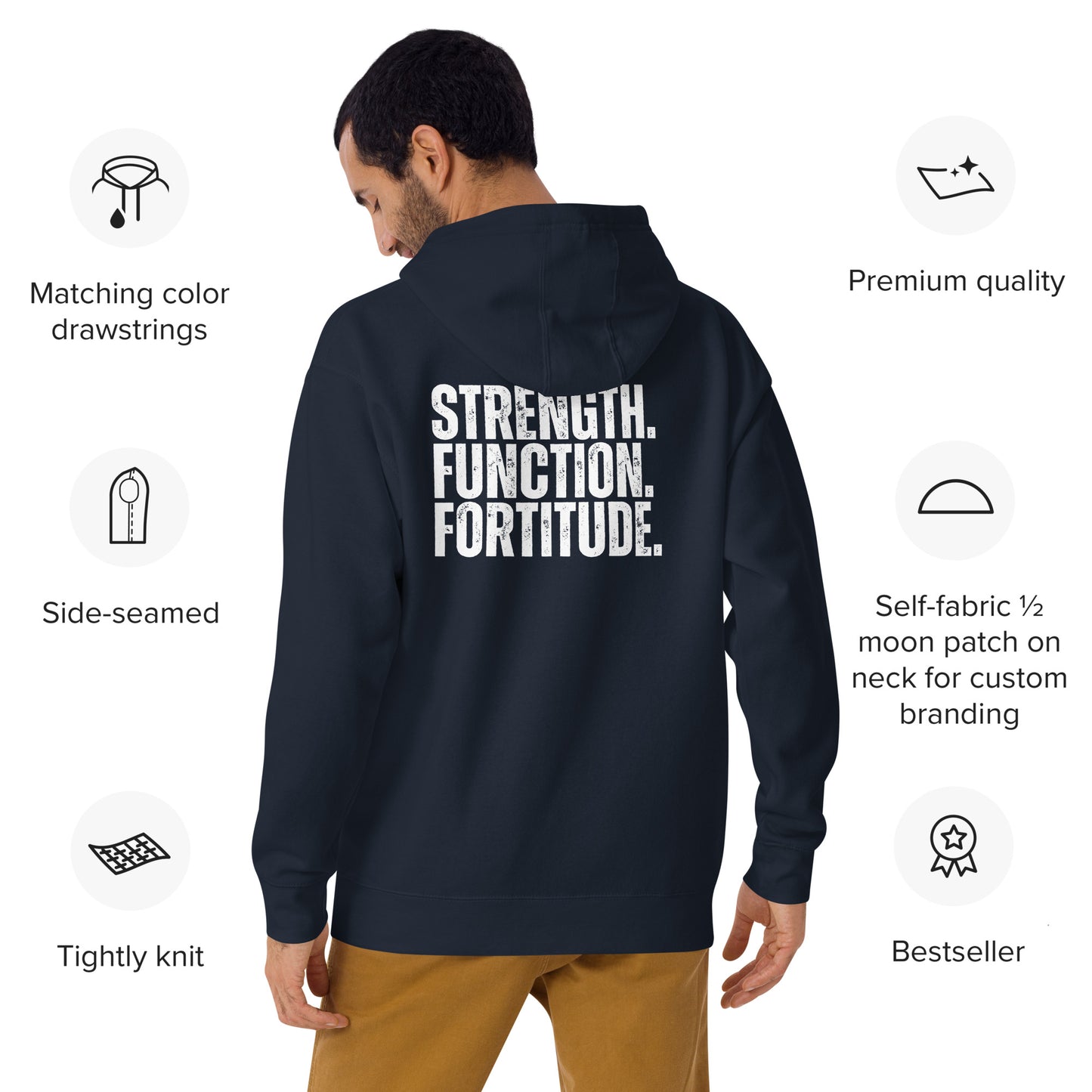 STRENGTH, FUNCTION, FORTITUDE Unisex Hoodie