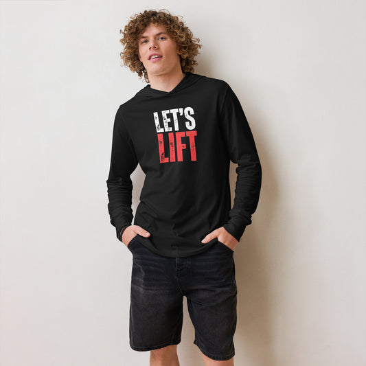 LET'S LIFT Hooded long-sleeve tee